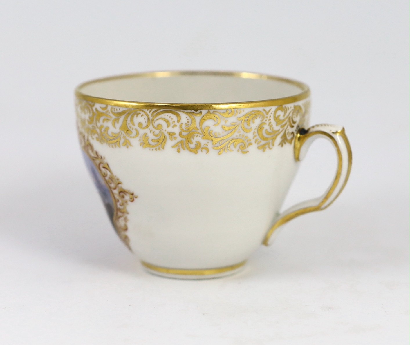 A Royal Copenhagen Flora Danica deep dish, c.1956 and a Copenhagen coffee cup, 19th century, (2)